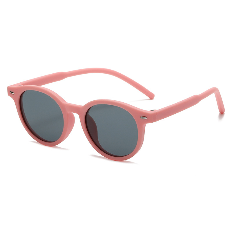 KS221215 round lenses peach frame kids sunglasses