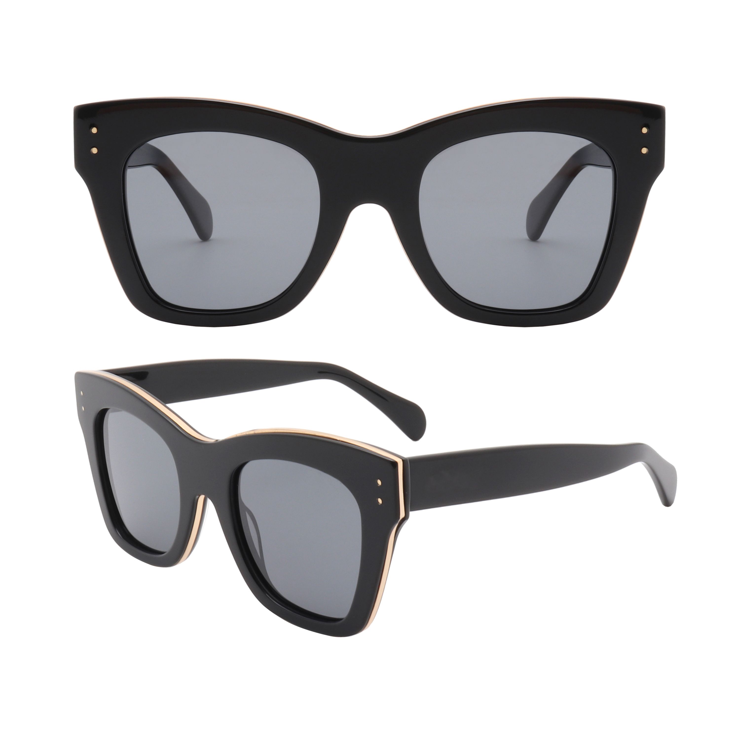 S221242 Sunglasses with black frame and blue lens