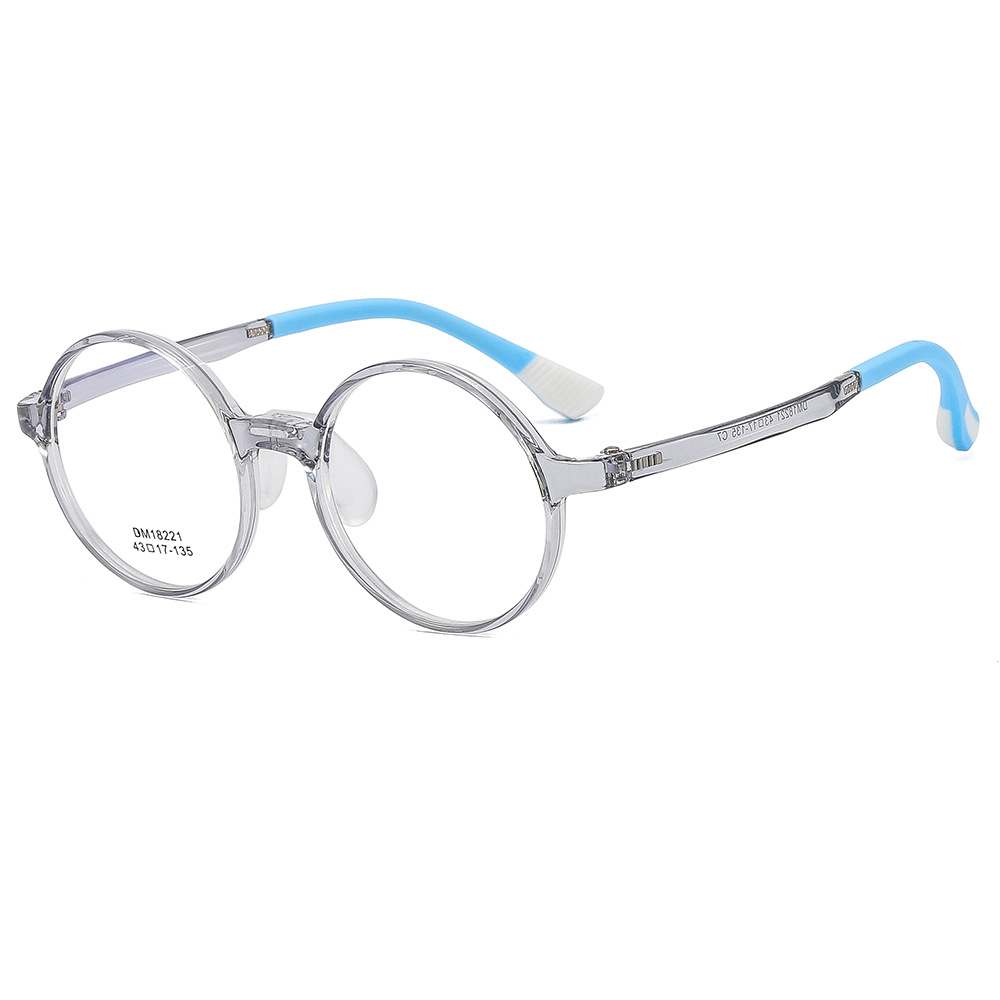 KOF221222 Round lens silver blue kids optical glasses