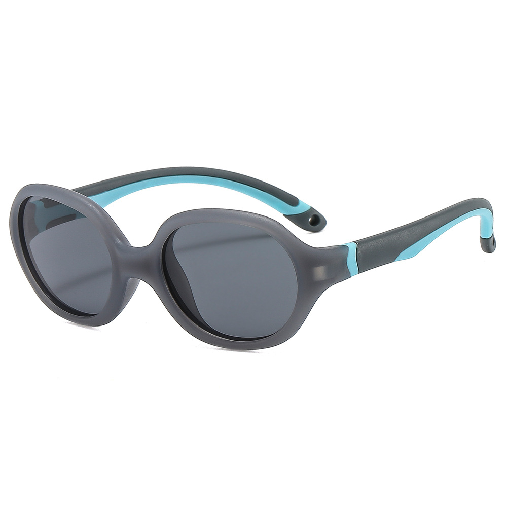 KS221212 oval lenses black blue frame kids sunglasses