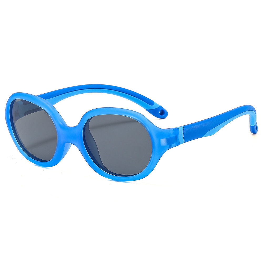 KS221210 oval lenses blue frame kids sunglasses