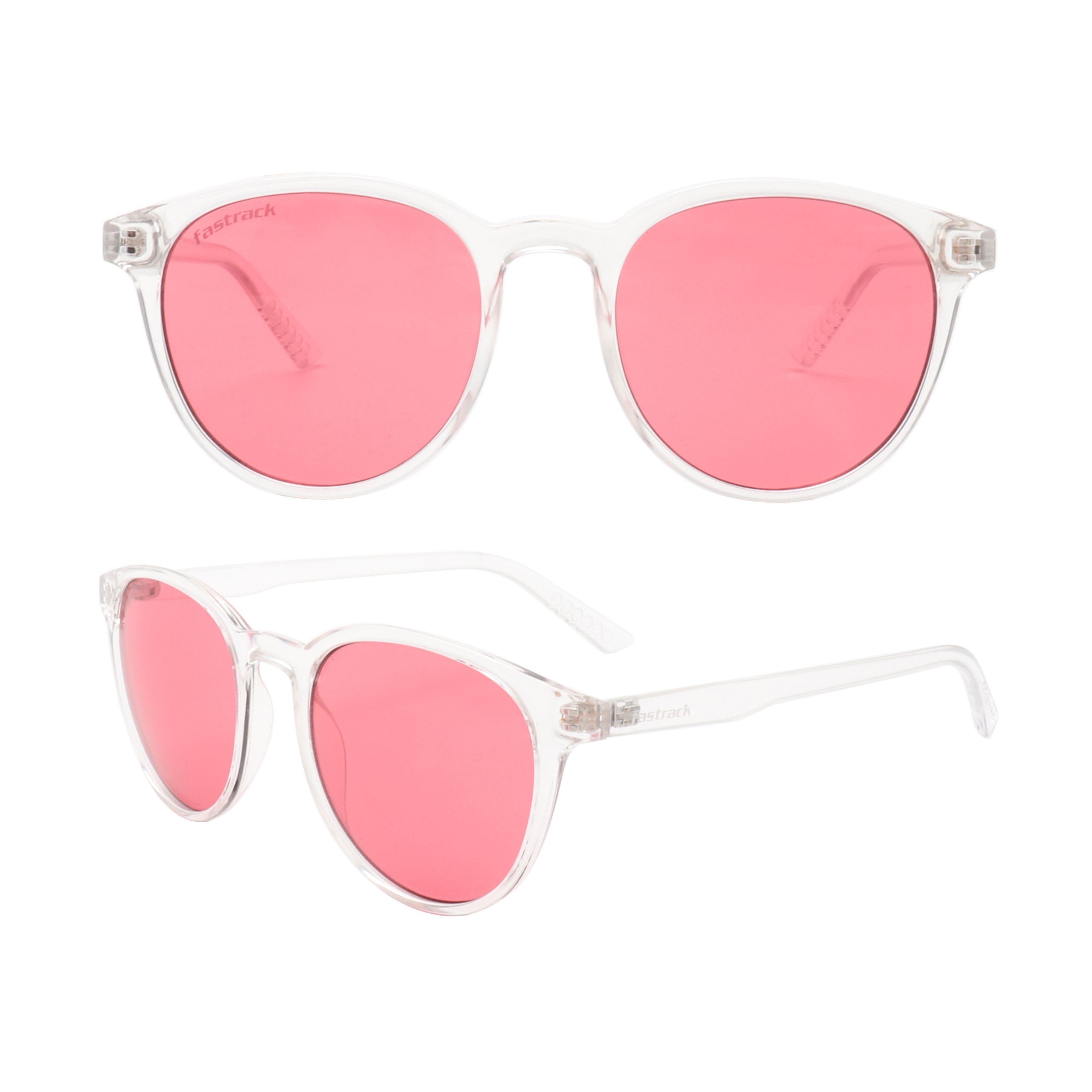 S221213 Pink lens transparent frame optical sunglasses