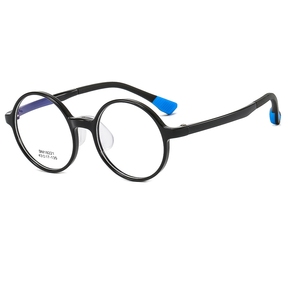 KOF221221 Round lens black blue kids optical glasses