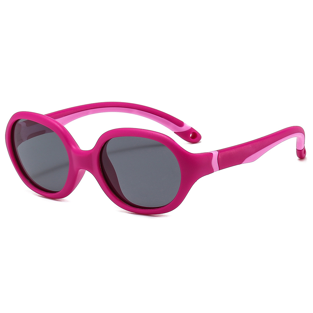 KS221208 oval lenses peach purple frame kids sunglasses