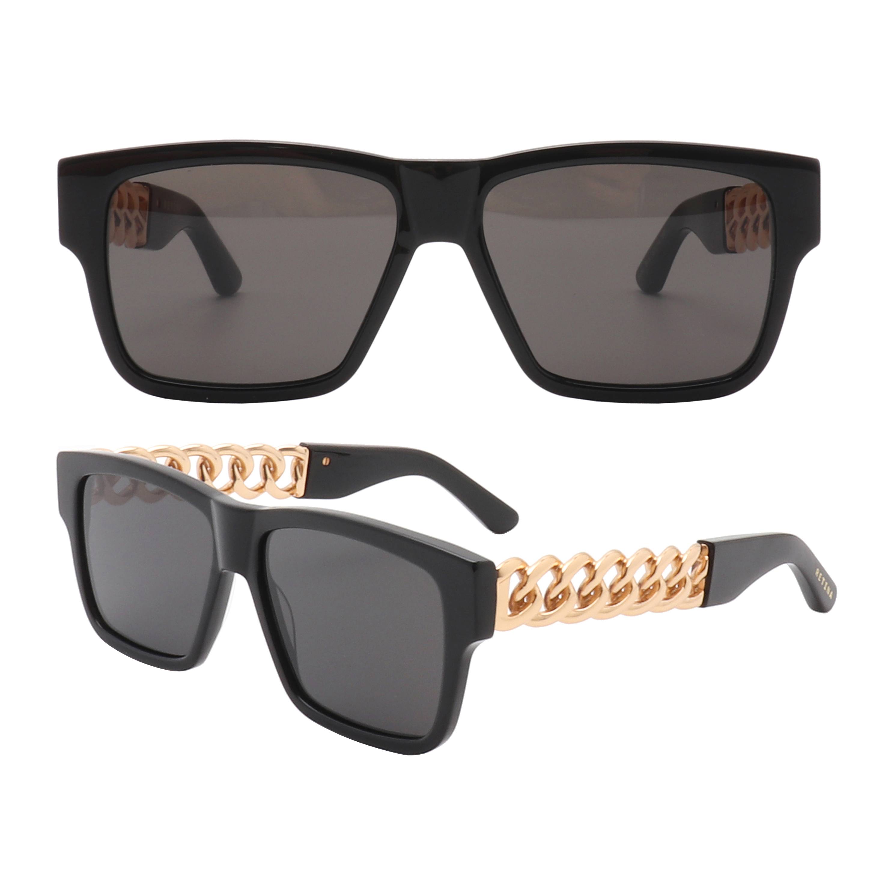 S221236 Sunglasses with black lenses and gold edges