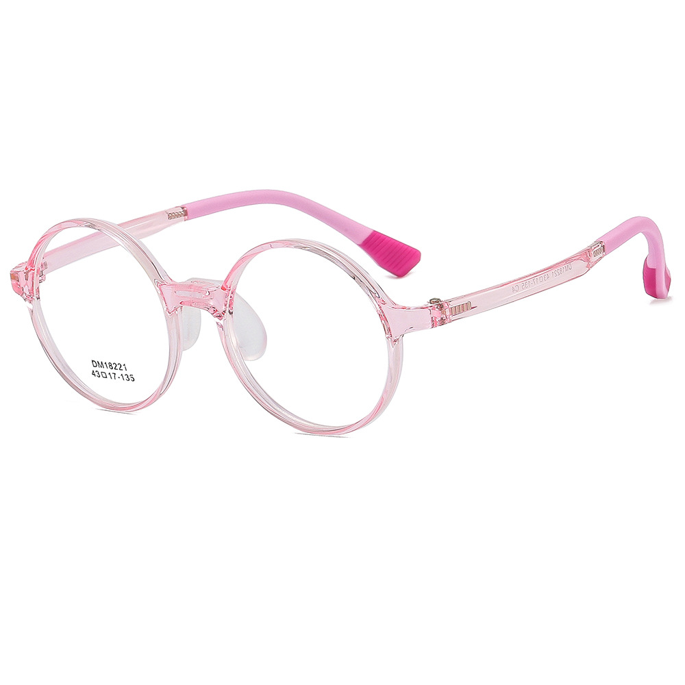 KOF221223 round lenses light pink kids optical glasses