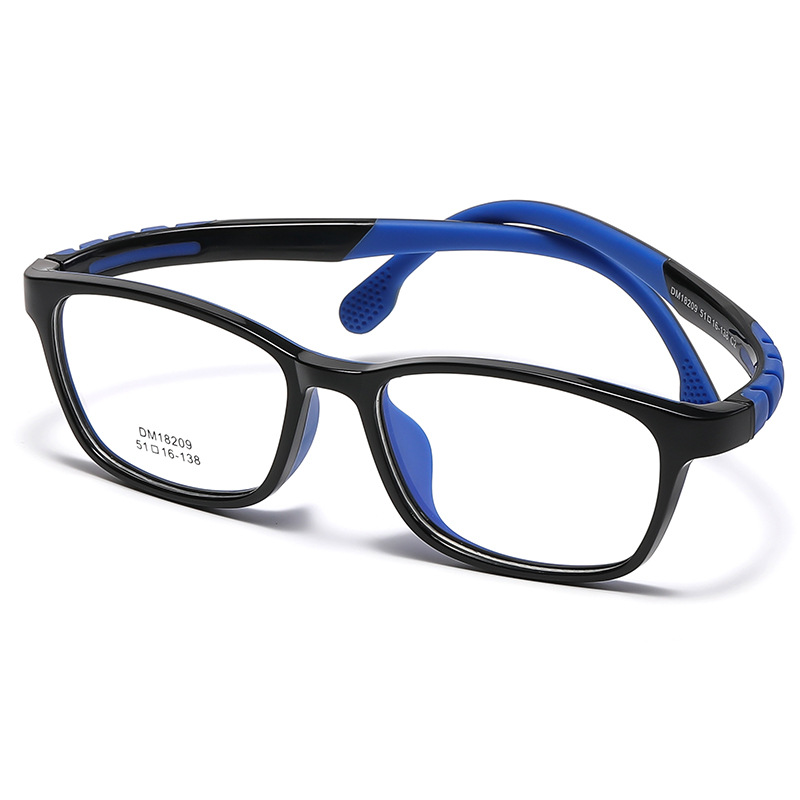 KOF221201 transparent square black and blue frame kid Optical glasses