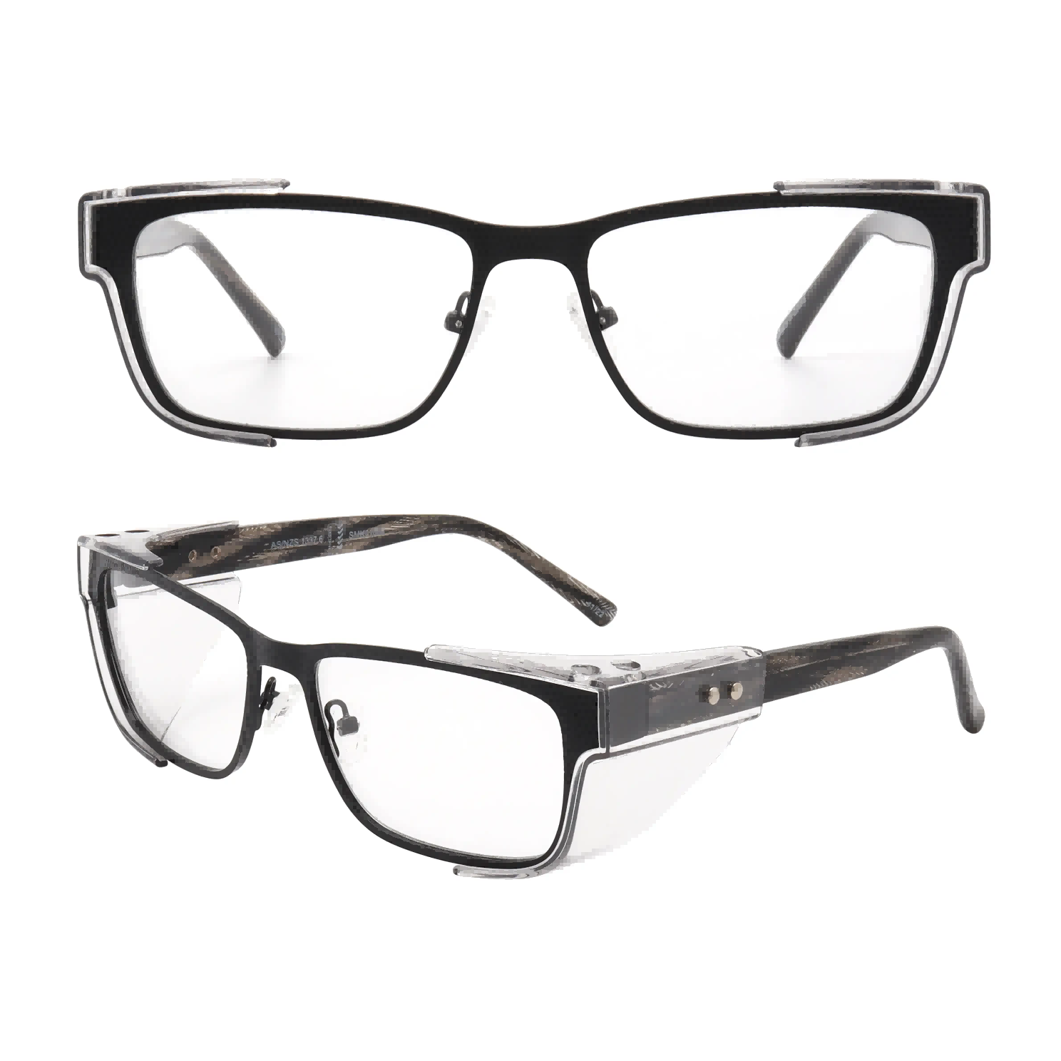 SG221202 Black square black frame clear lens sports goggles