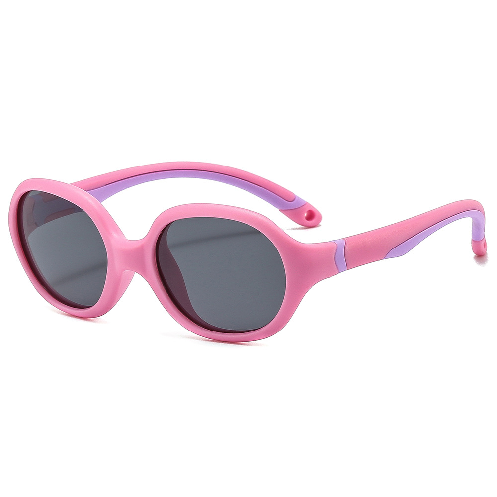 KS221204 oval lenses Pink Purple frame kids sunglasses