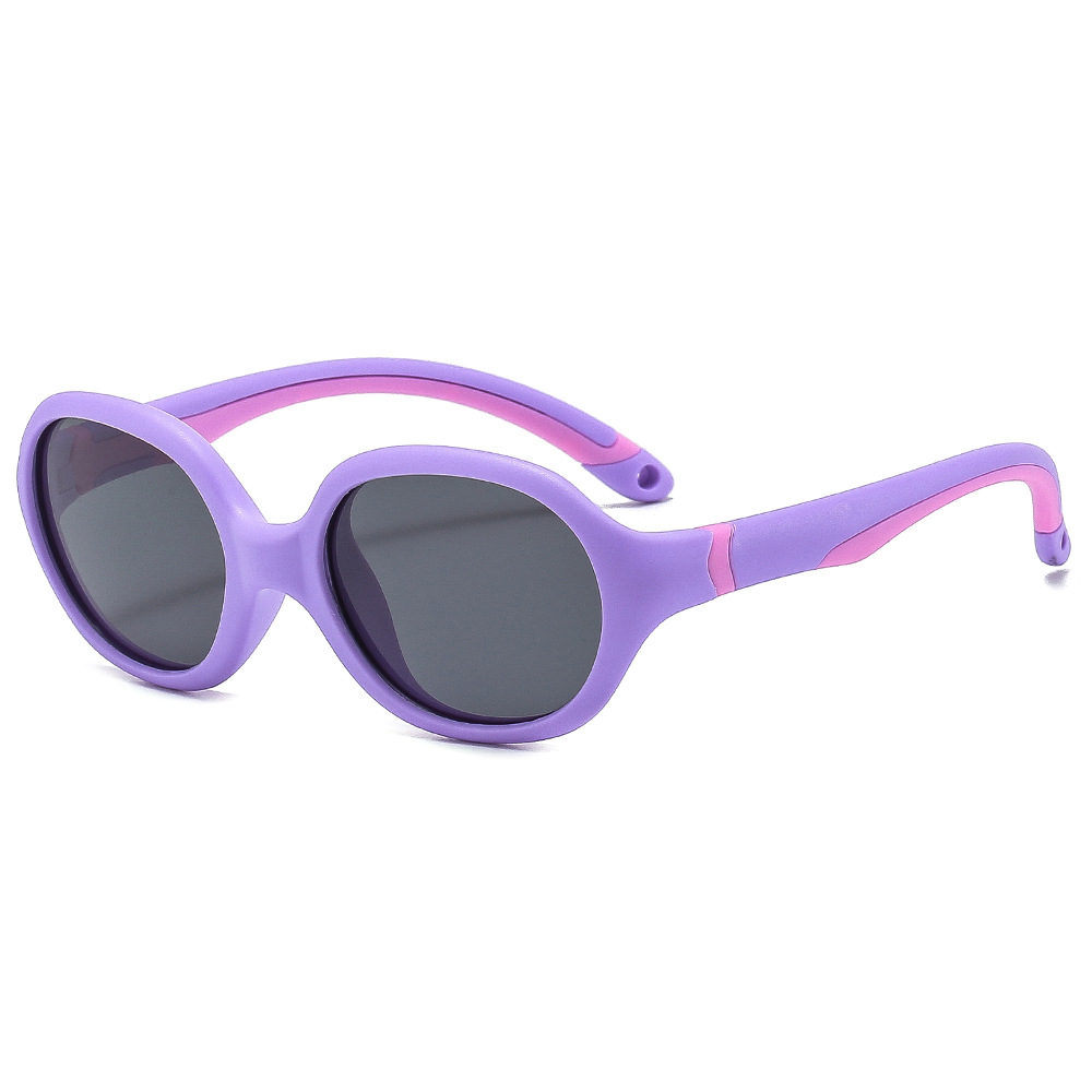 KS221205 oval lenses Purple Pink frame kids sunglasses