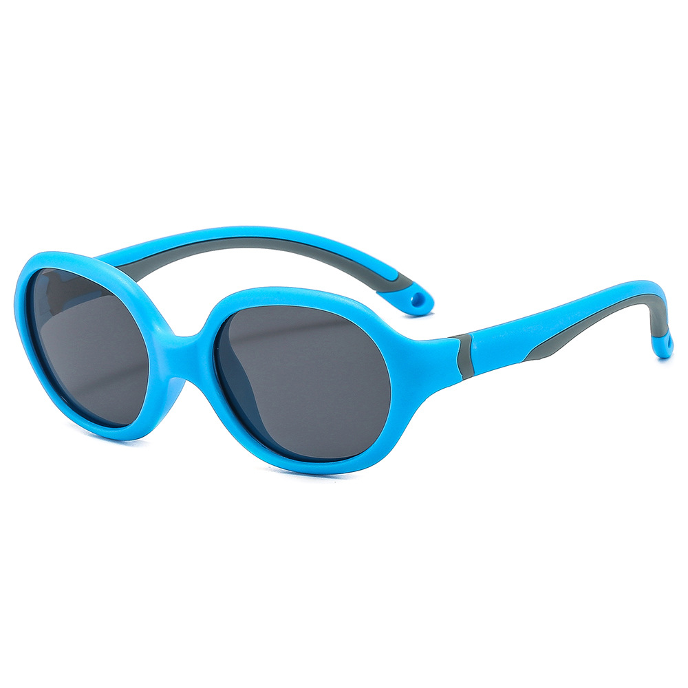 KS221203 oval lenses Blue Grey frame kids sunglasses