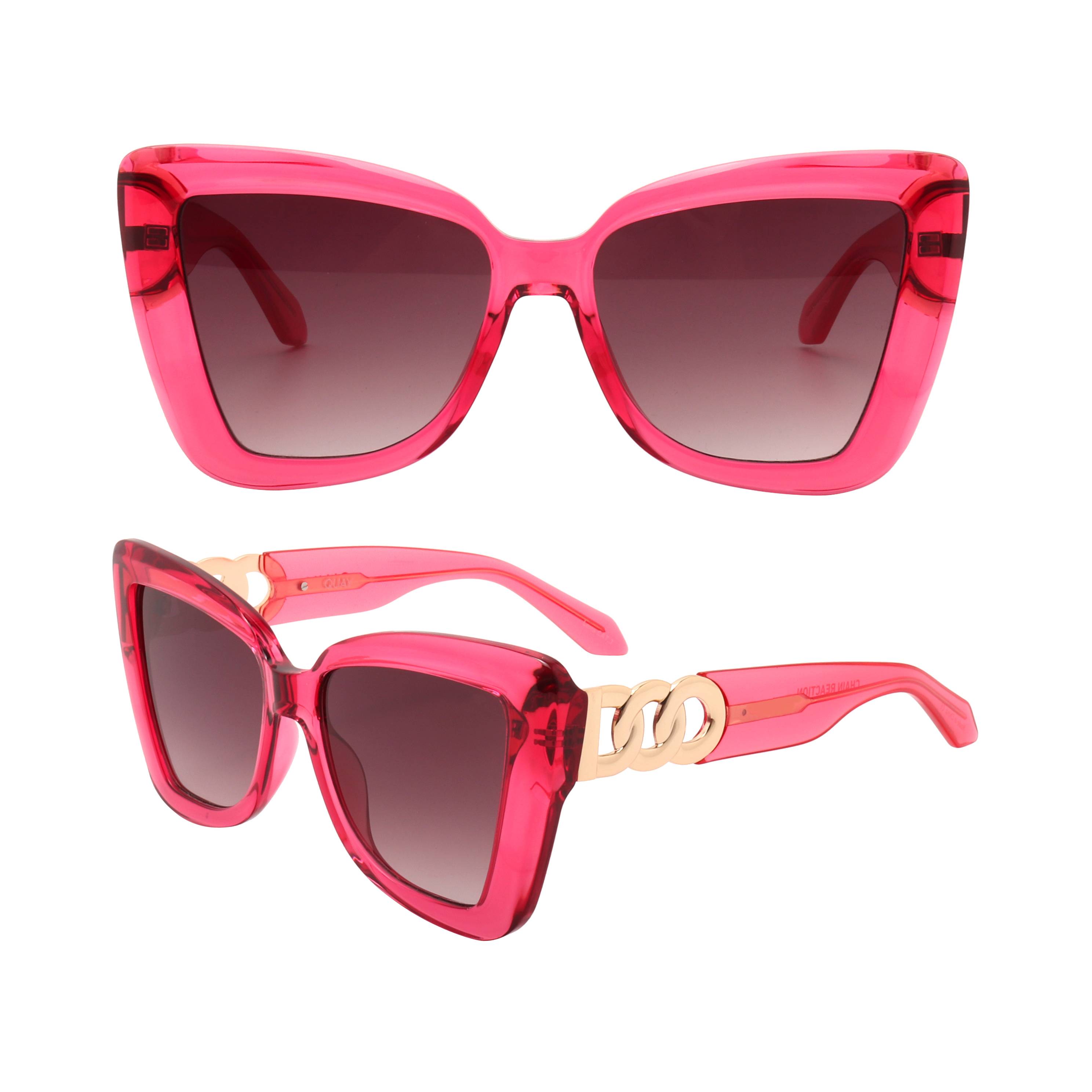 S221230 Light red square fashionable optical sunglasses