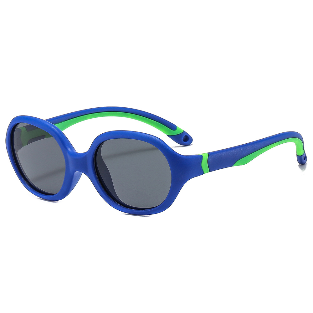 KS221207 oval lenses blue green frame kids sunglasses