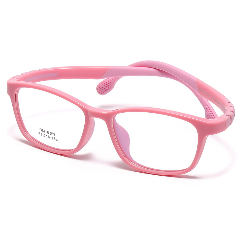 KOF221203 transparent square pink frame kid Optical glasses