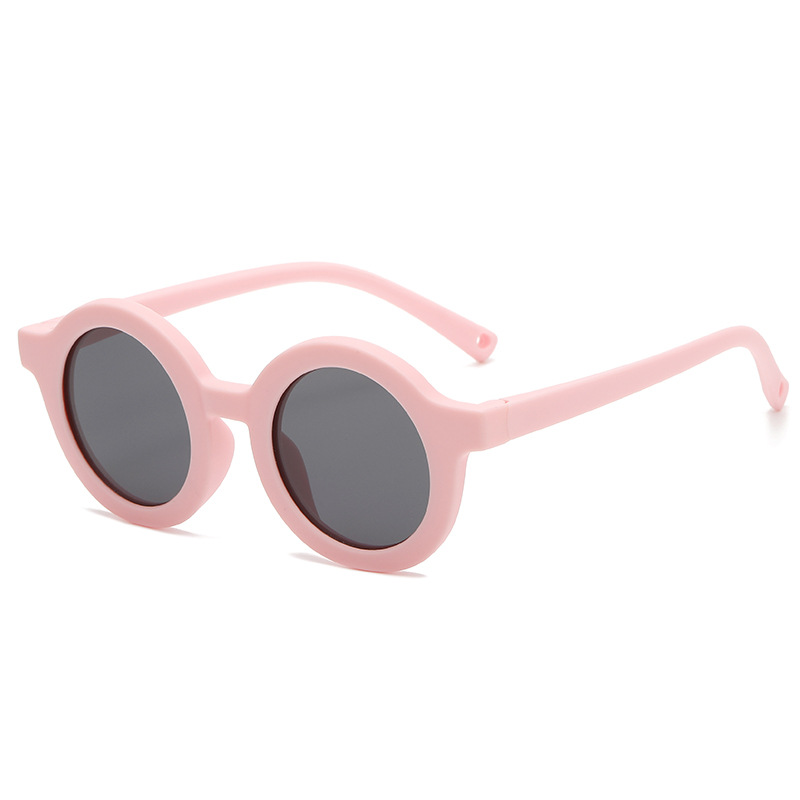 KS221223 round lenses pink frame kids sunglasses