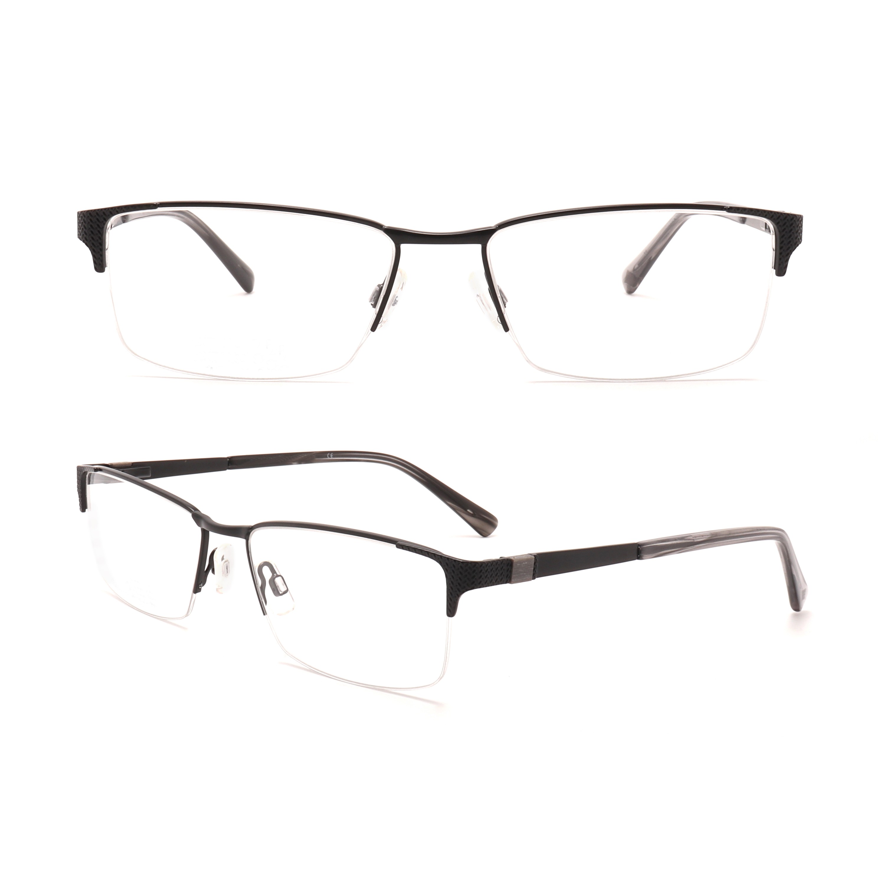 OF221202 Transparent square glasses with black frame