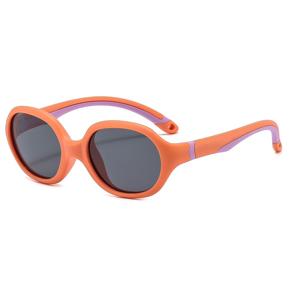 KS221209 oval lenses Orange Purple frame kids sunglasses