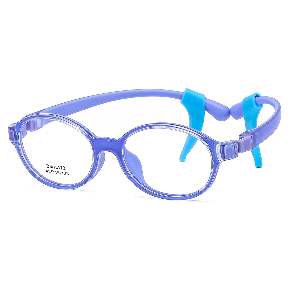 KOF221209 round lenses blue frame Fixed ear hook kids optical glasses