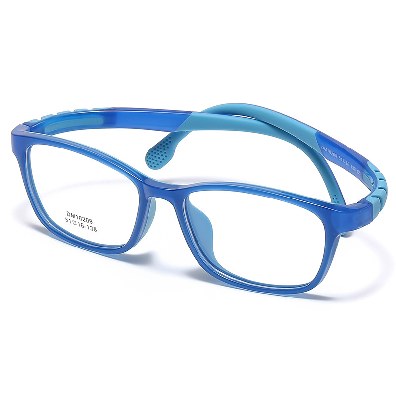 KOF221204 transparent square blue frame kid Optical glasses