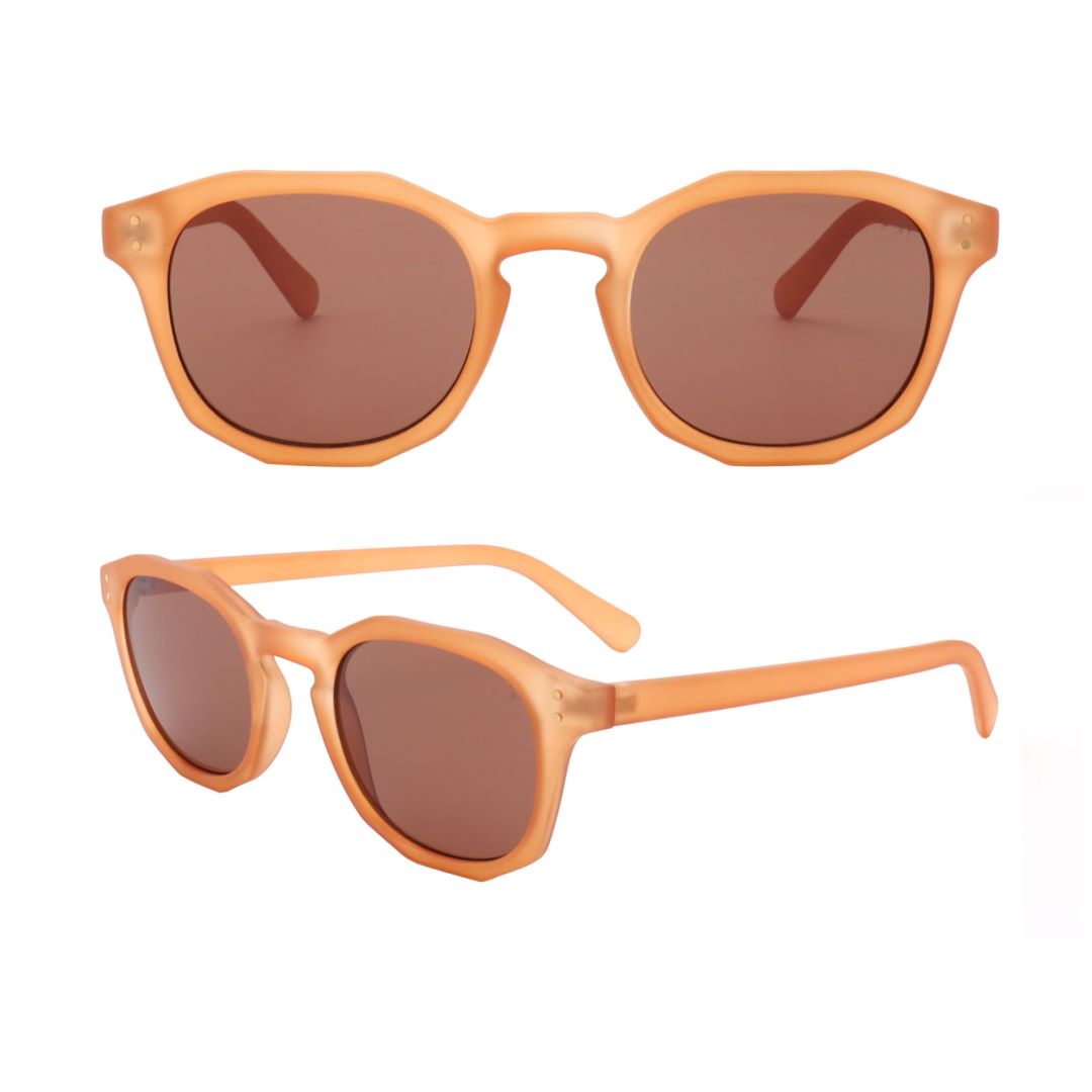 S221206 Light brown frame circular lens optical sunglasses