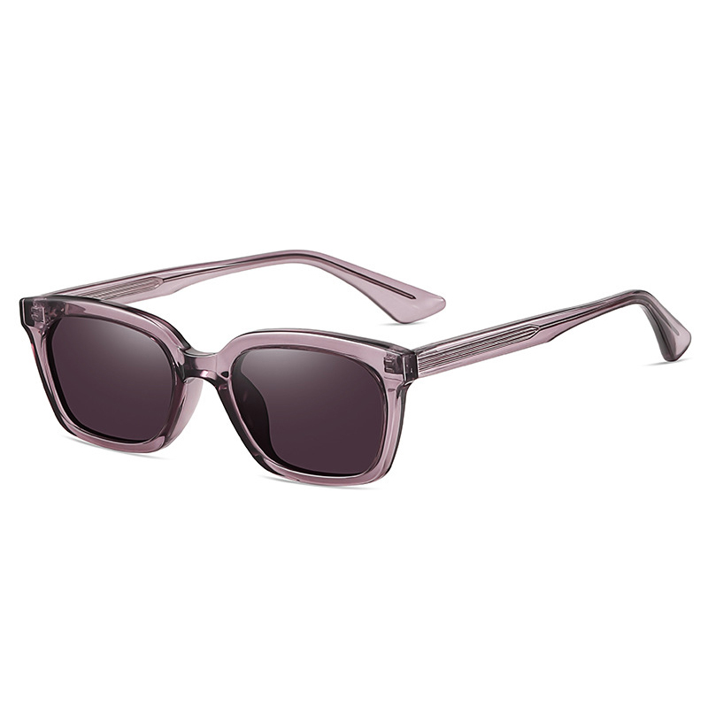 New TAC Polarized Narrow Frame Light Purple Square Sunglasses