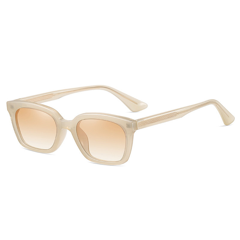 New Beige Narrow Frame Square Anti-Glare UV Sunglasses