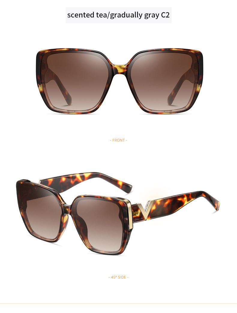 Koreanstylestreetstylehigh-endinternetcelebritysamestyleroundfaceslimmingsquarebrownsunglasses