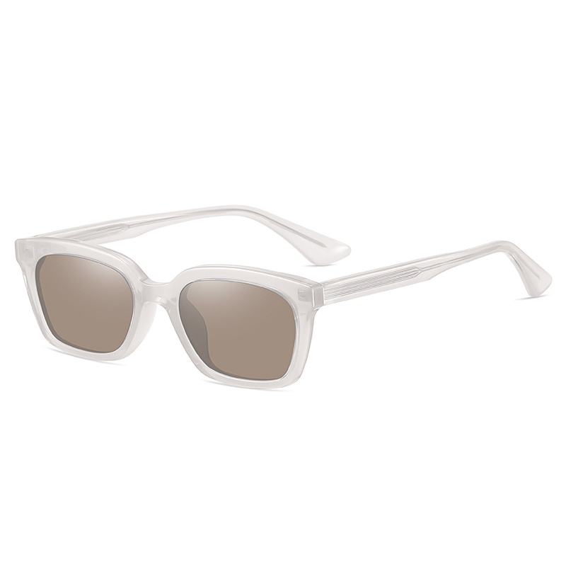 Unique fashion TAC polarized cloudy fruit white full tan square sunglasses new debut