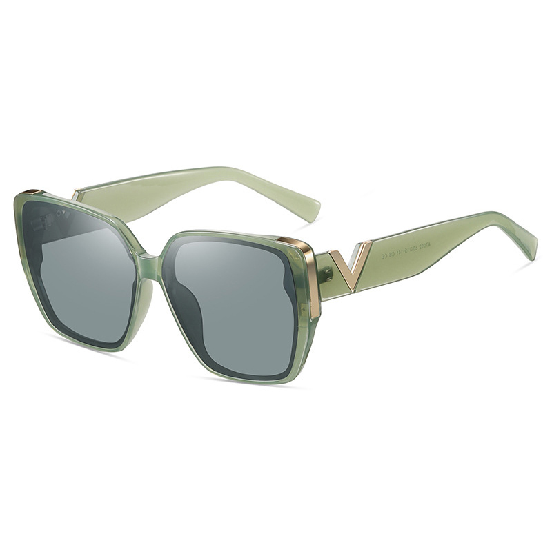 New Korean style women's street style high end ins jelly green sunglasses