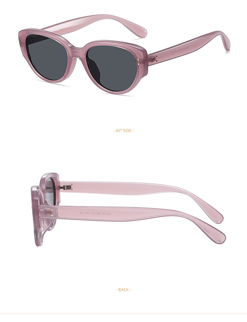 Simple,fashionableandtrendynewframe,Koreanstyleelegantsunglasses,brightturbidfruitpinkgraylenses