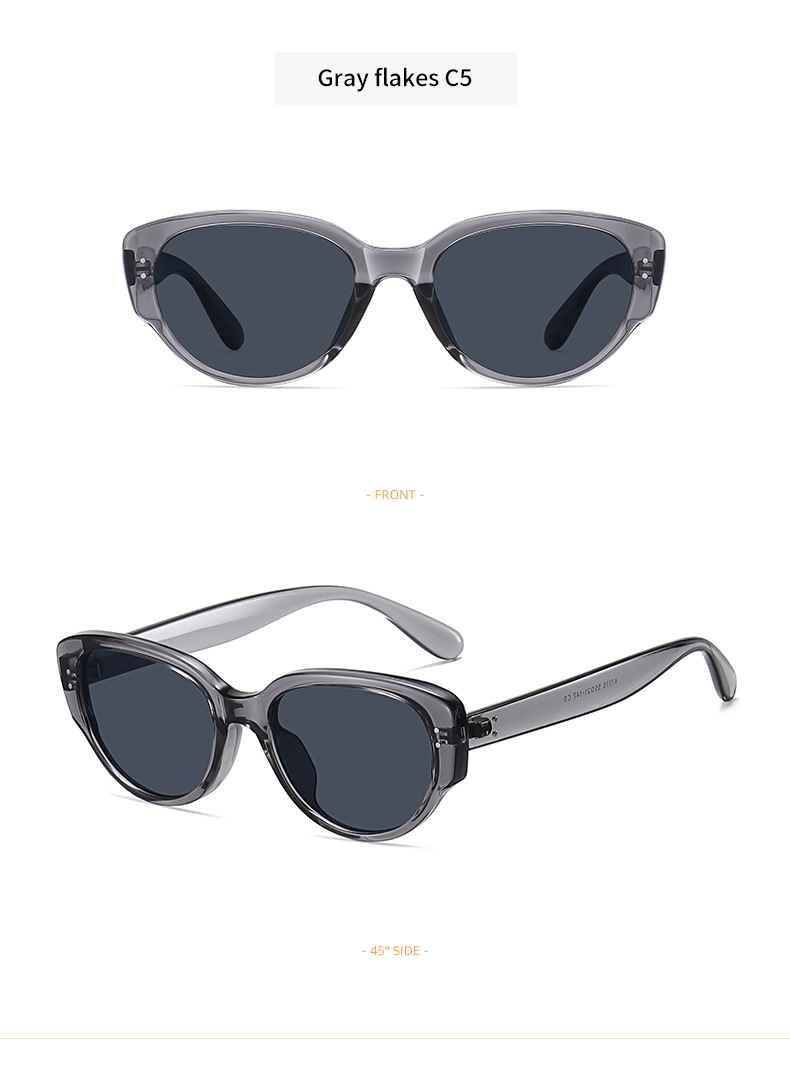 Simple,fashionableandtrendynewframeKoreanstyleelegantsunglassesbrightturbidwaterteagraylenses