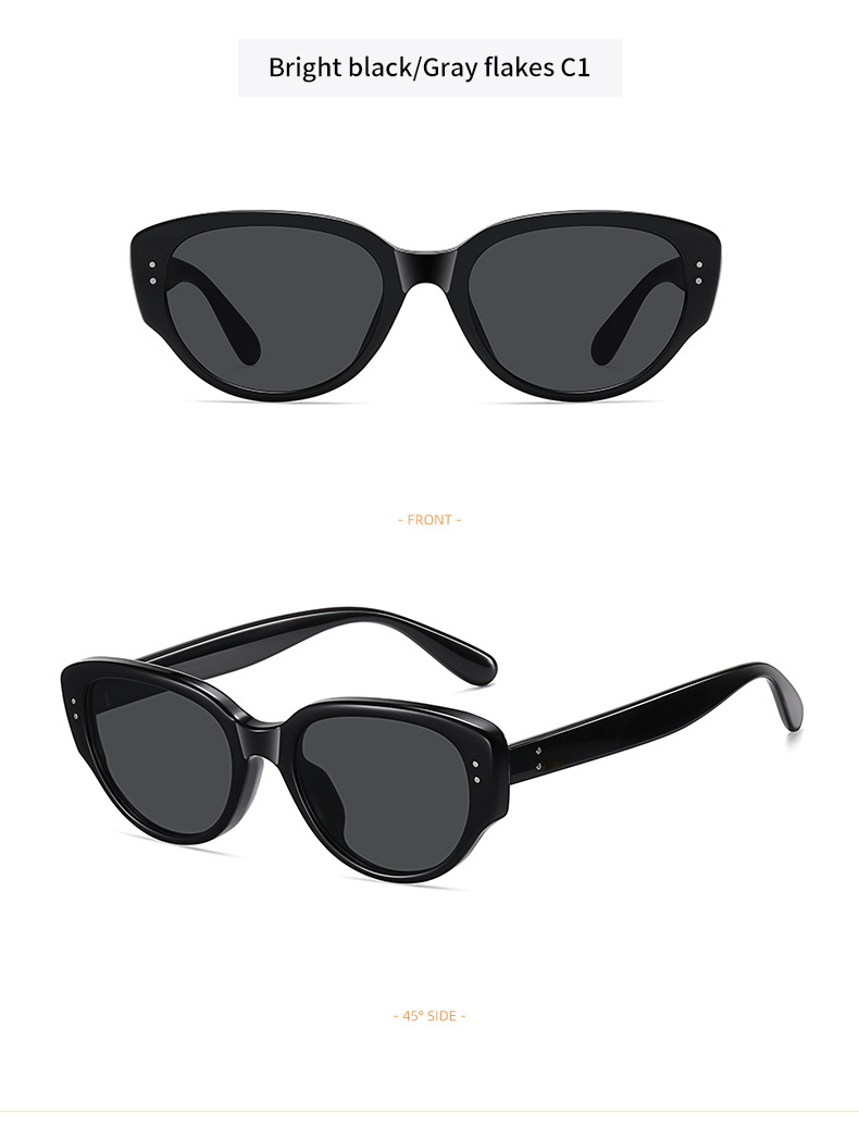 Simple,fashionableandtrendynewframeKoreanstyleelegantsunglasseswithbrightblackandgraylenses