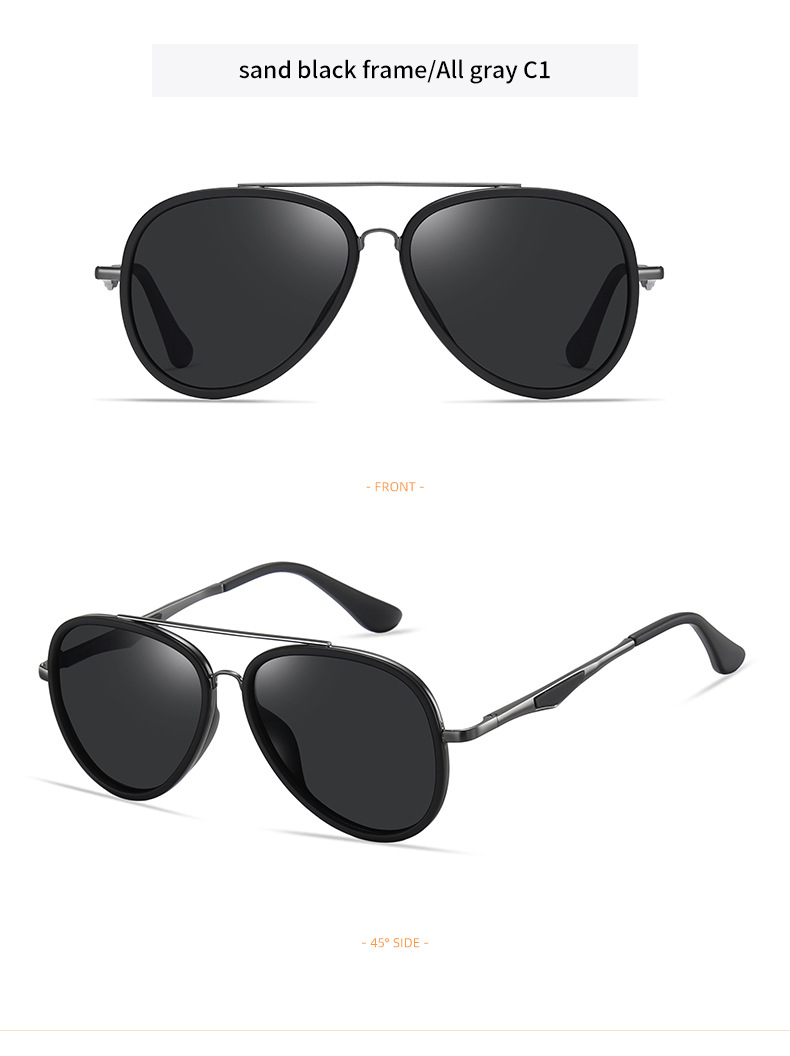 FashionableMattgunsandblackframeallgraysunglassesforwomenKoreanstylelightluxurysunglassesroundframe(2)