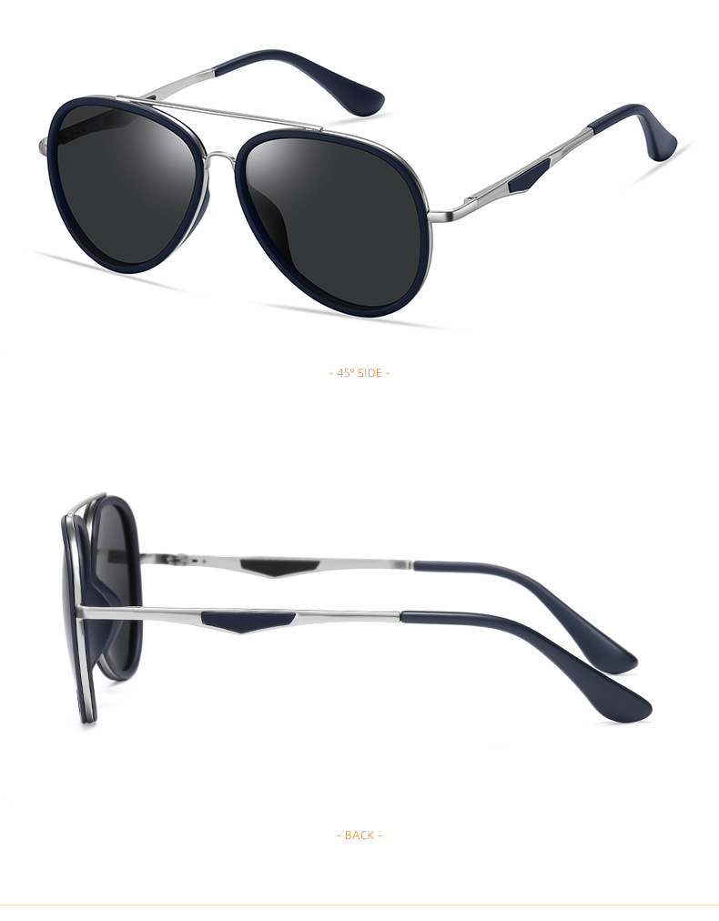 FashionableMattsilversandblueframeallgraysunglassesforwomenKoreanstylelightluxurysunglassesroundframe