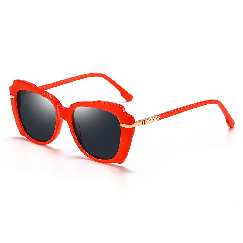 SKU-03-Red frame blue gray fashionable anti-UV polarized sunglasses